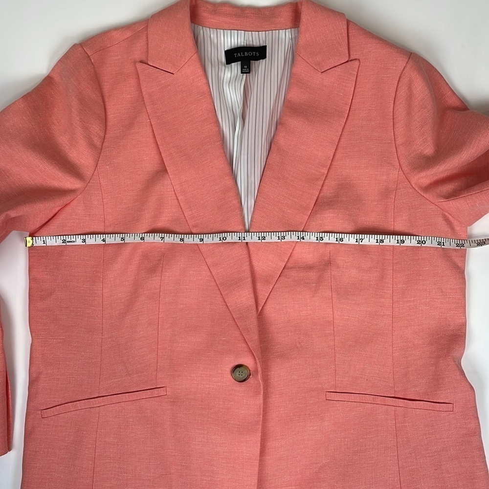 TALBOTS Sharkskin Linen Blend Blazer - Picture 10 of 11